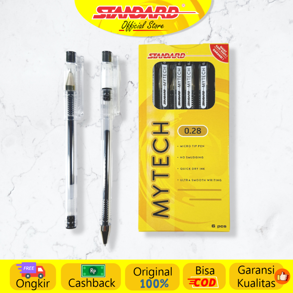 Standard - Pulpen Mytech 0.28 Gel '( Alat Tulis / Pen / Ballpoint / Pena ) (2)