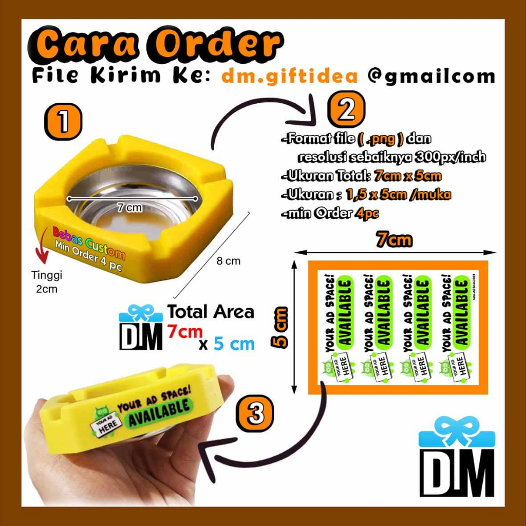 Jual Custom Asbak Kotak Persegi Casing Tempat Rokok Bubuk Ampas Puntung ...