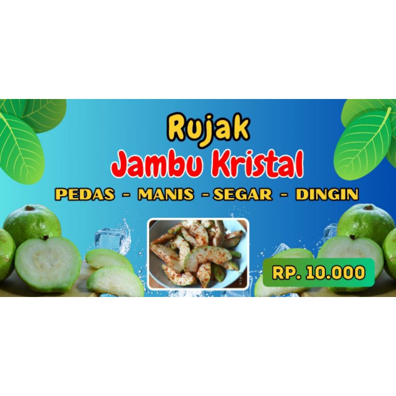 Jual spanduk/banner rujak jambu kristal bumbu ukuran 50x100cm | Shopee ...