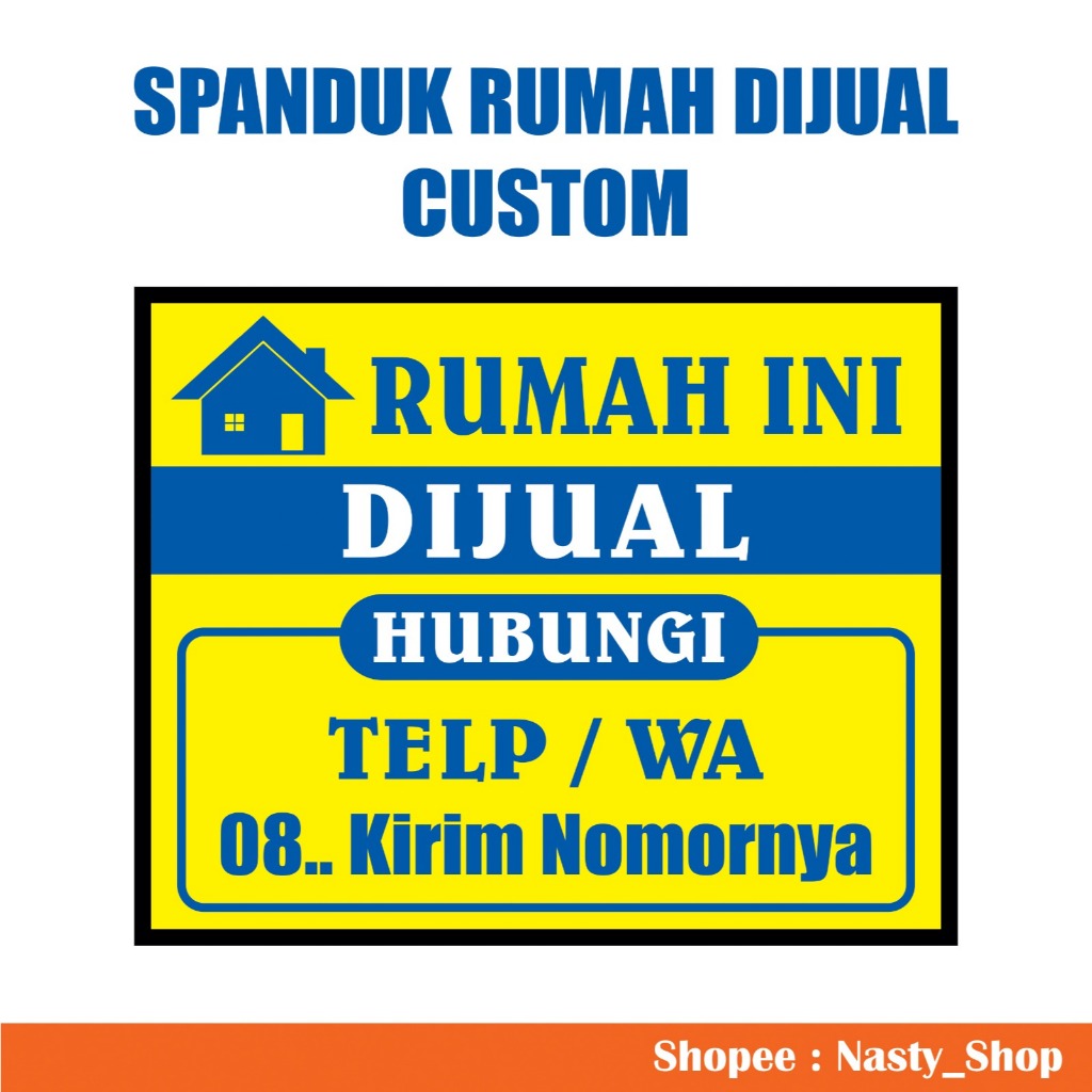 Jual Spanduk / Banner Rumah Dijual bisa cutom ukuran dan tulisan ...