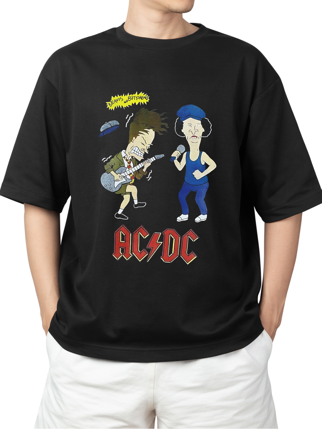 Jual Rockermusic T-shirt Band Acdc x Beavis Butthead | Shopee Indonesia
