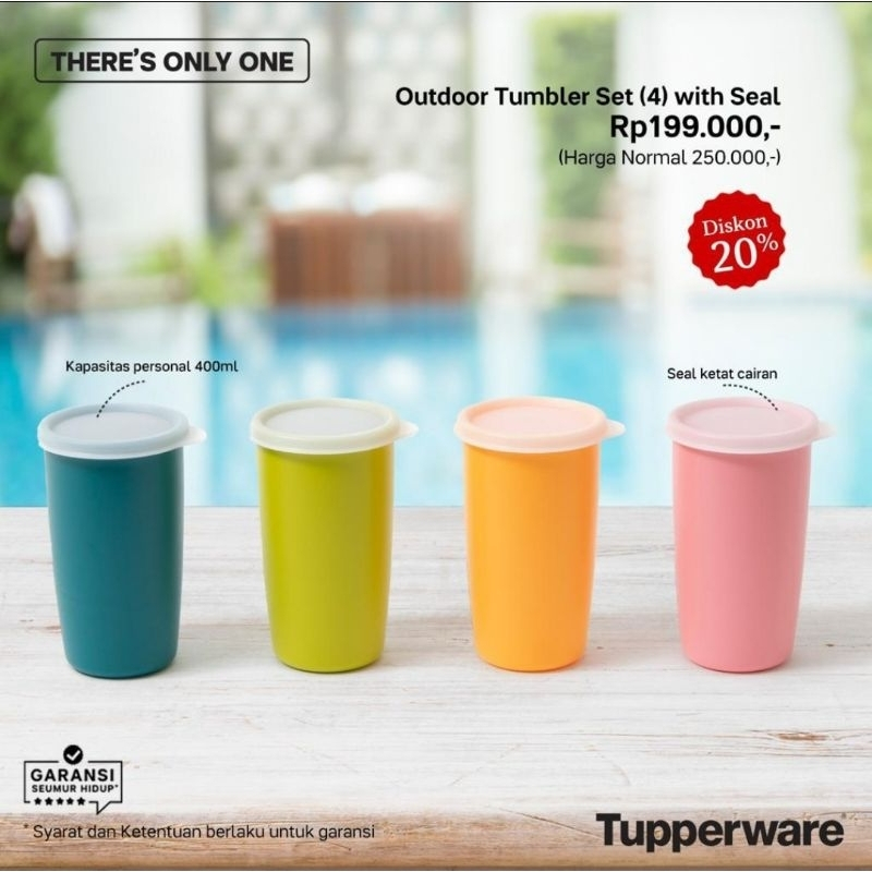 Jual Tupperware Outdoor tumbler 400ml Gelas minum tupperware | Shopee ...