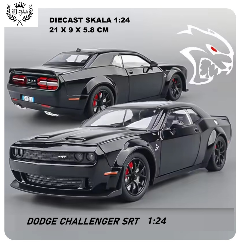 Jual Diecast mobil Dodge challenger SRT hellcat skala 1:24 ukuran besar ...