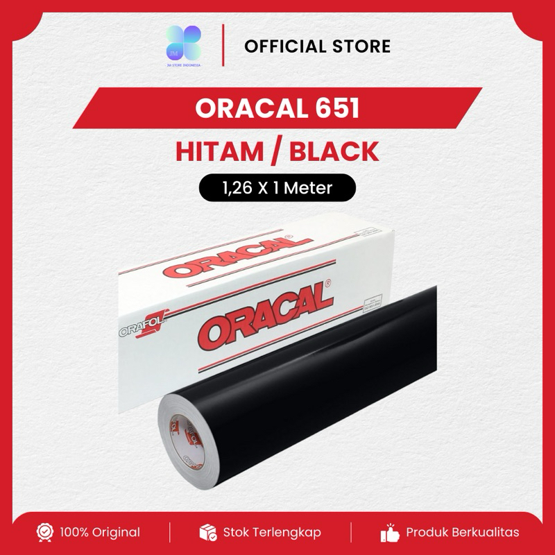 Jual Oracal 651 Hitam 1 Meter Glossy Matte Doff Stiker Vinyl Lebar 1,26 ...