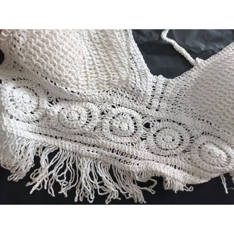 Jual Rajut Tangtop Korean Summer Crochet Bralette Tank Top Rajut Wanita ...