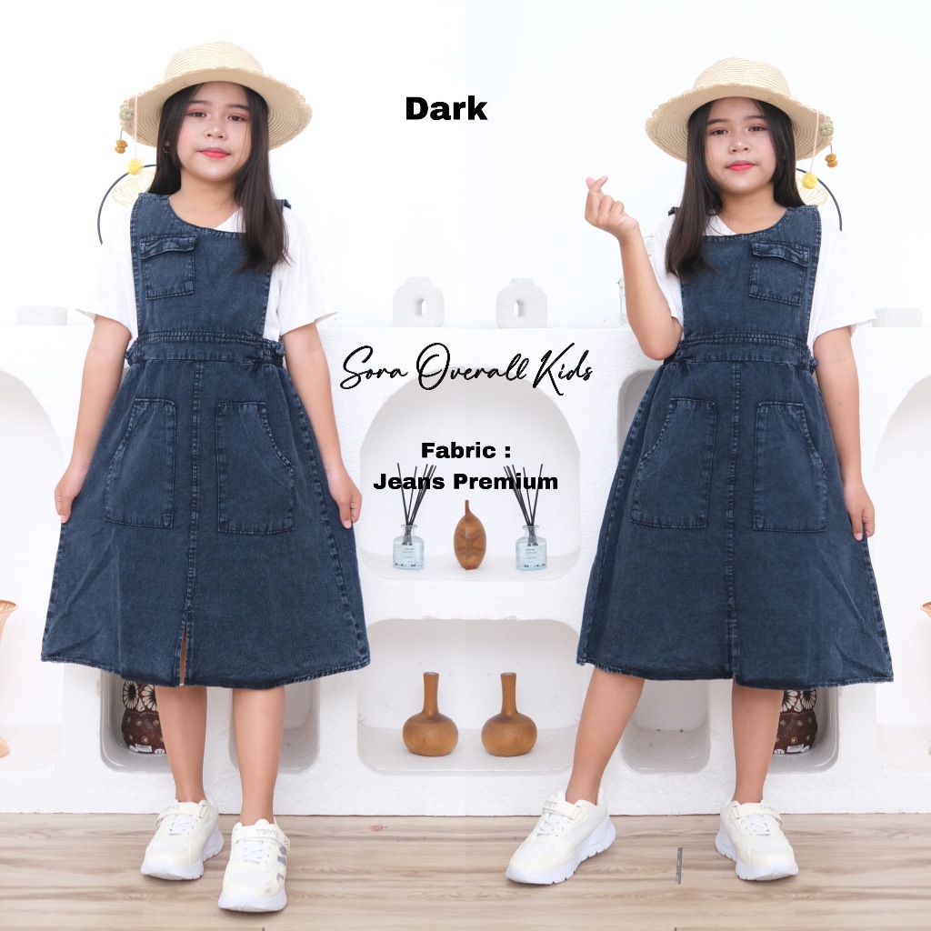 Jual SORA Overall Kids Jumsuit Rok Jeans Anak Perempuan Kekinian Korean ...