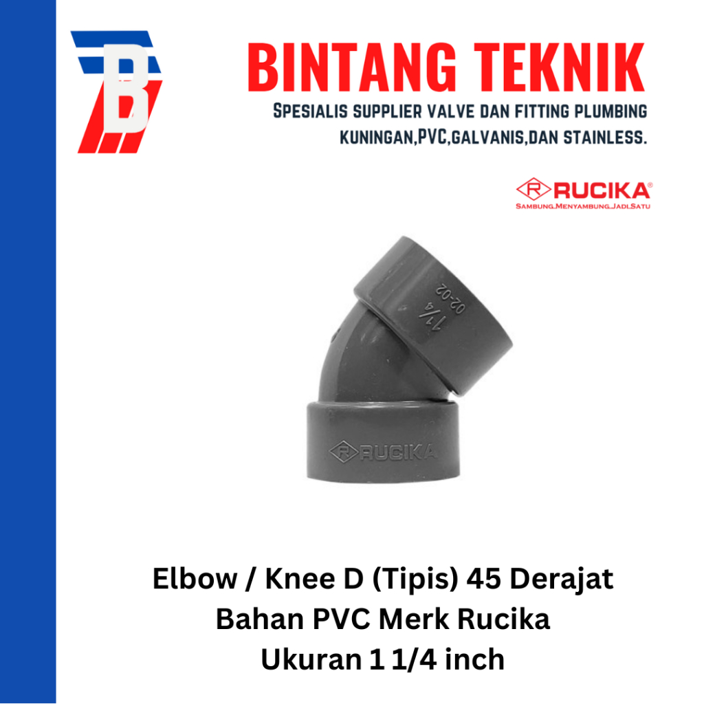 Jual Elbow / Knee PVC Rucika 1 1/4