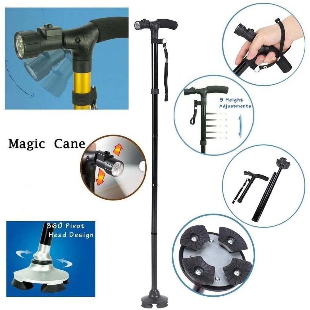 Jual PREMIUM LED Walking Stick Alat Bantu Jalan Lansia Tongkat Senter ...