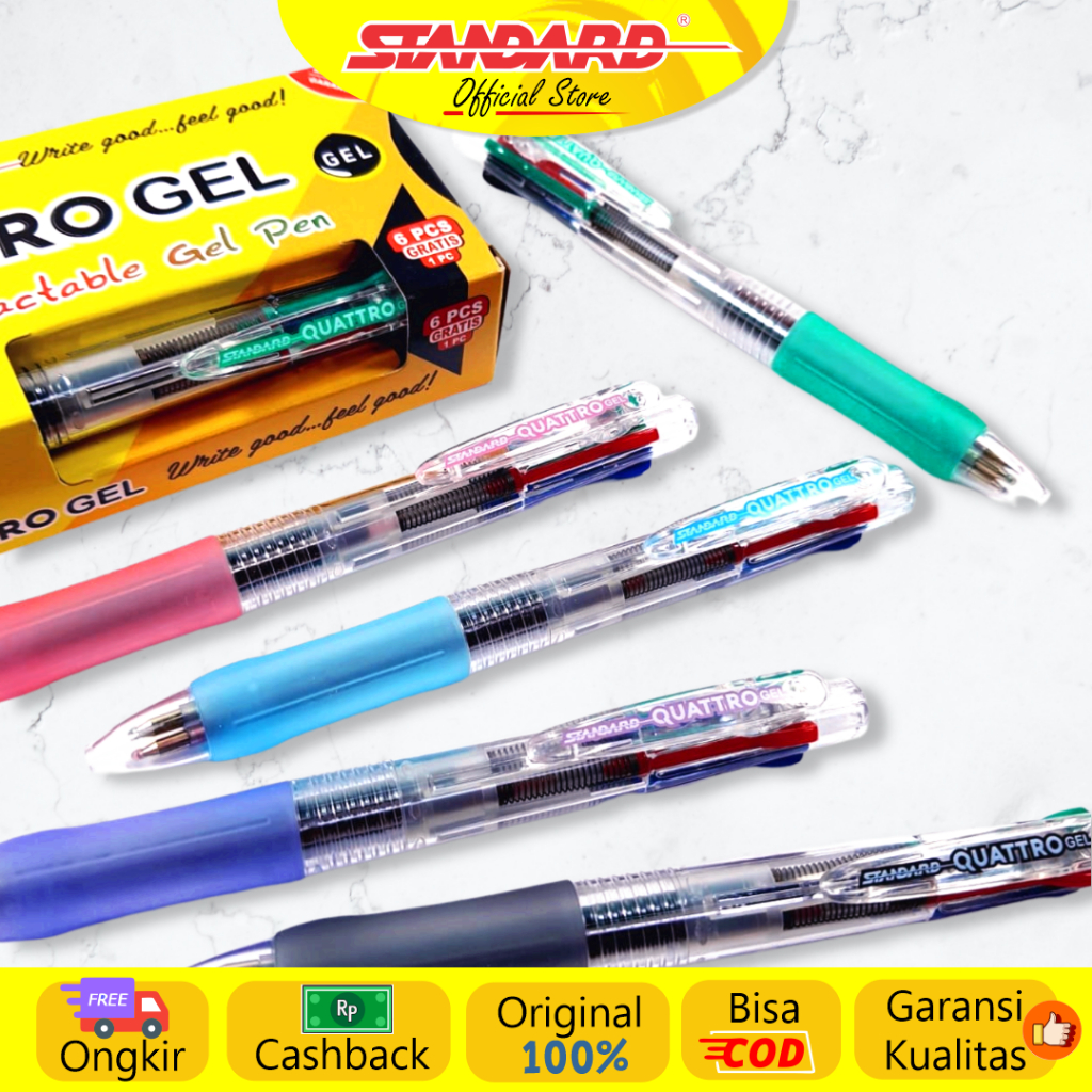 Standard - Pulpen Quattro 0.5 / 0.7 Gel  4 IN 1 ( Alat Tulis / Pen / Ballpoint / Pena ) (5)