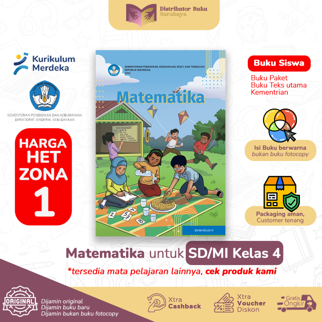 Jual Buku Matematika Kelas 4 SD - Buku Paket Siswa - Kurikulum Merdeka ...