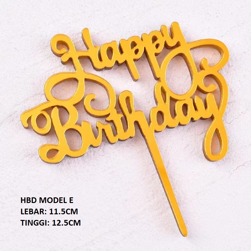 Jual [1PACK = 10PCS] CAKE TOPPER AKRILIK cake topper happy birthday ...