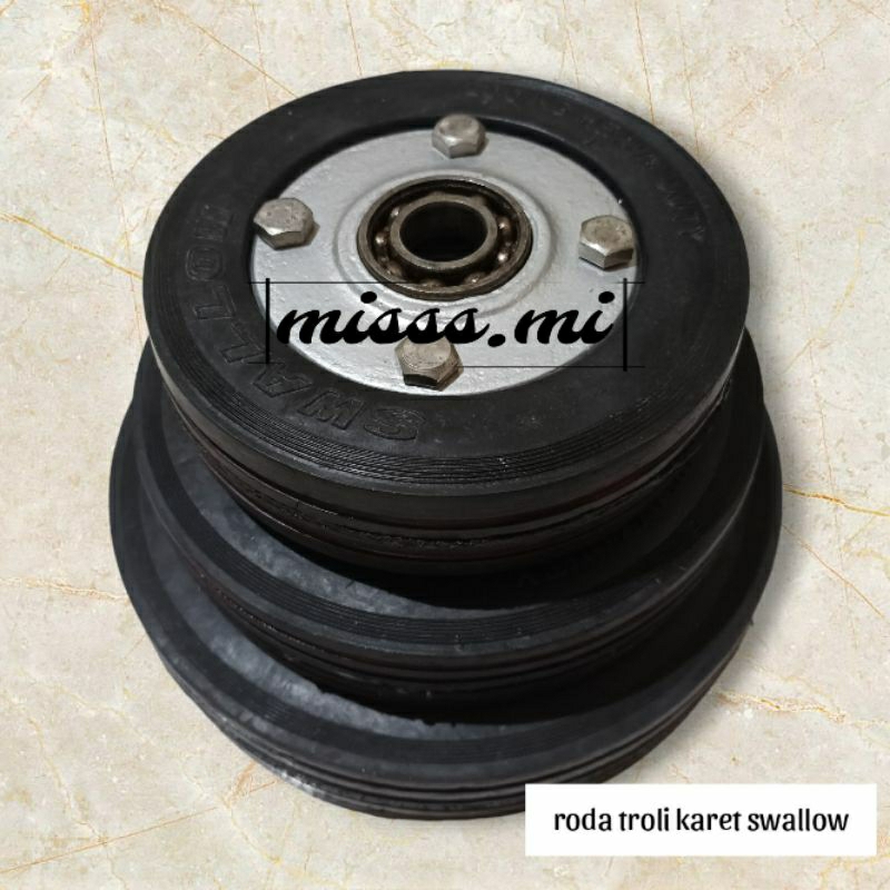 Jual roda troli karet swallow ukuran 6 inch 7 inch 8 inch roda lorry ...
