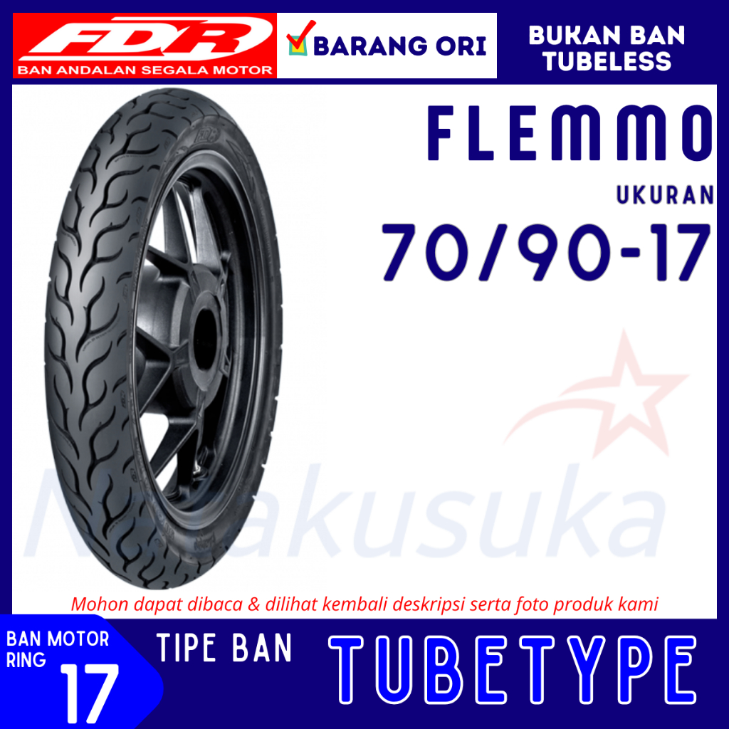 Jual FDR Ban Motor Flemmo 70/90-17 Ban Tubetype TT / Ban Motor Bebek ...