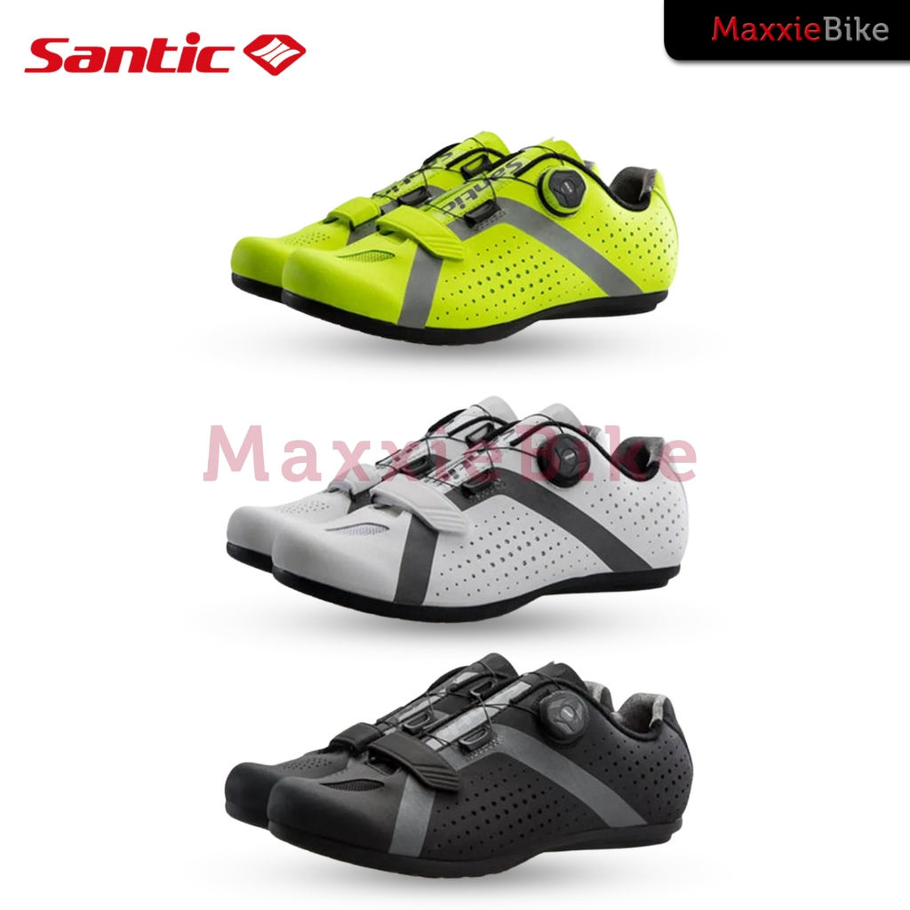 SANTIC Sepatu Sepeda Non-Cleat Road MTB Apollo MS18006 Cycling Non-Lock Men  Shoes Bike Reflective