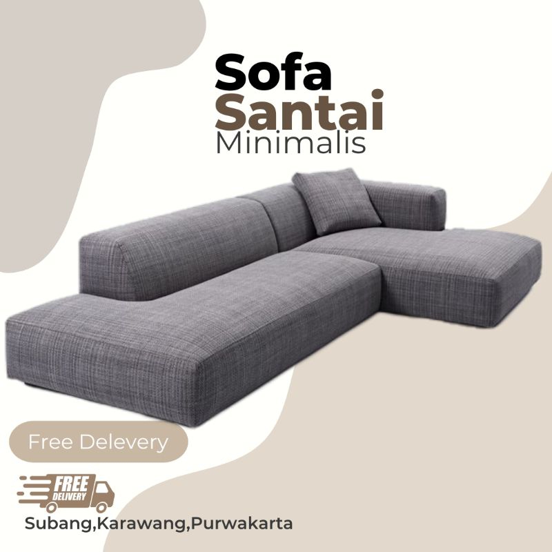sofa l santai minimalis lesehan selonjor/kursi tamu minimalis modern
