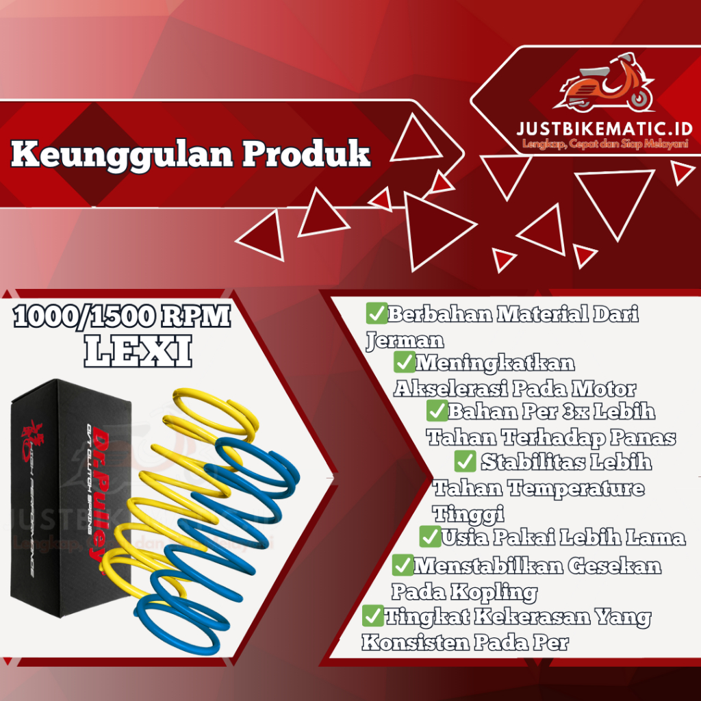 Jual Per CVT Yamaha Lexi Old New 125 cc B65 1000 1500 RPM Dr Pulley ...