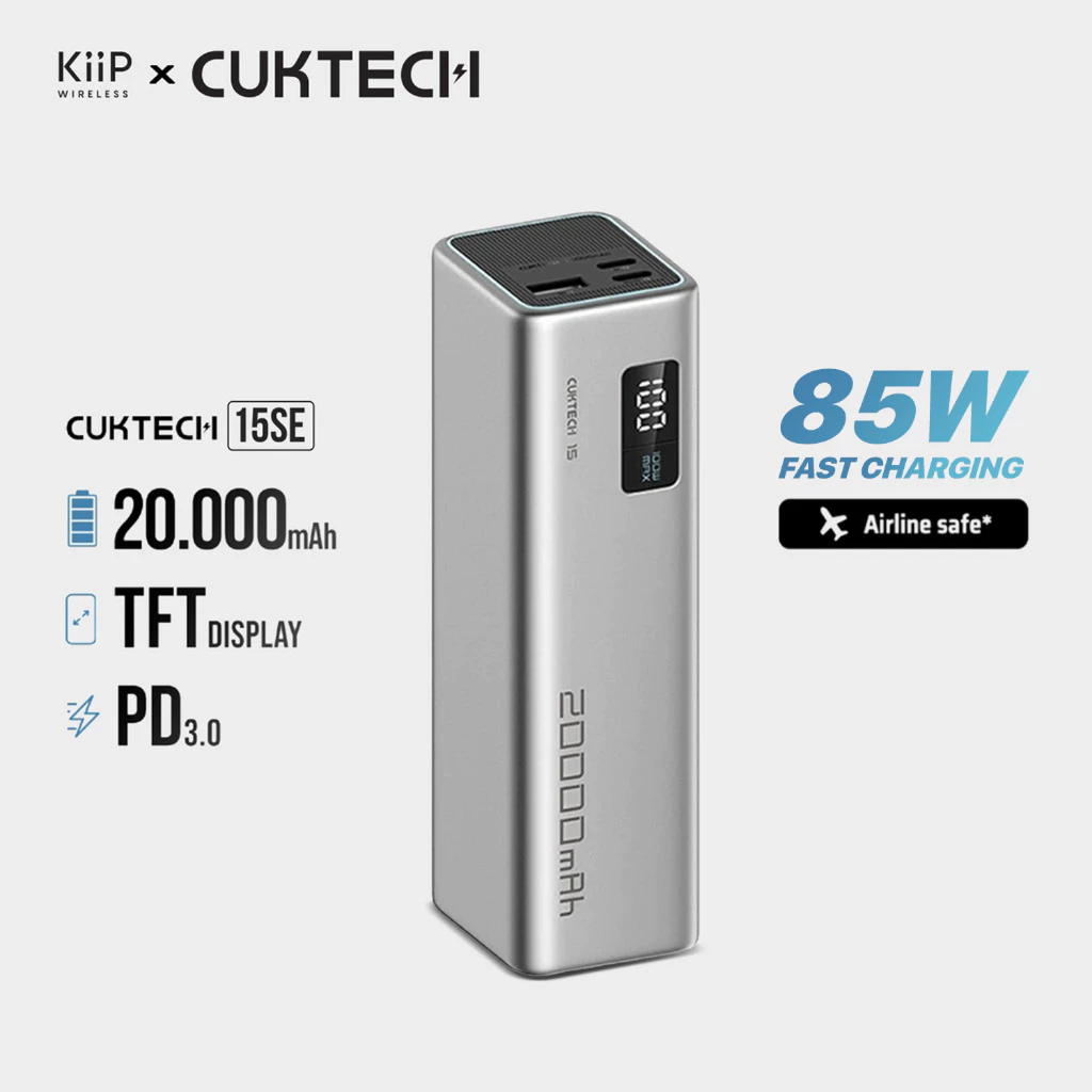 KiiP x Cuktech 15 SE Power Bank 20000mAh 85W USB Type-C Fast Charging