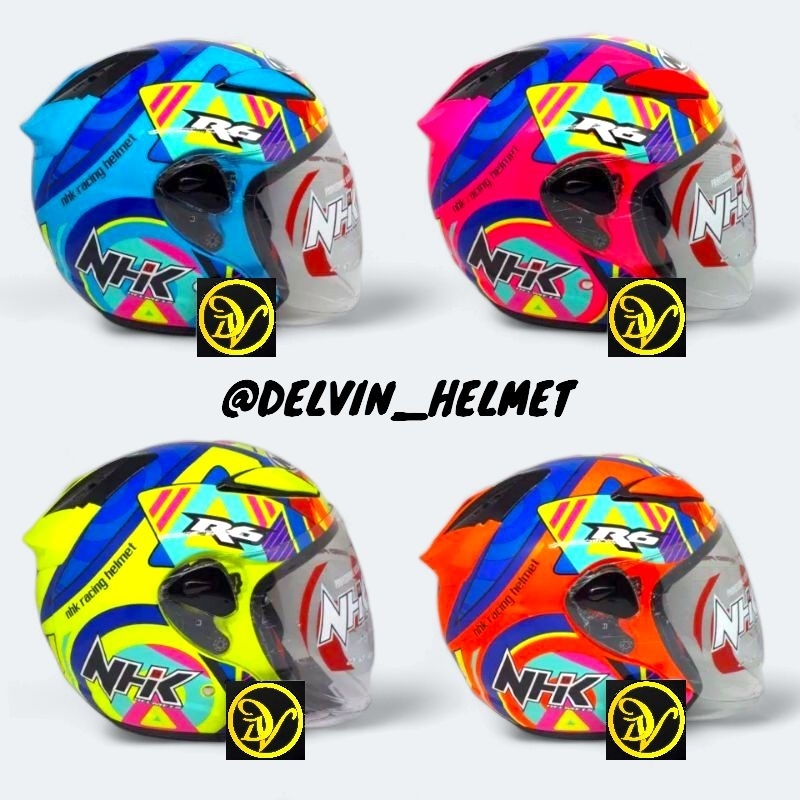 Jual HELM HALF FACE NHK R6 PIGMENT ALL VARIAN | Shopee Indonesia