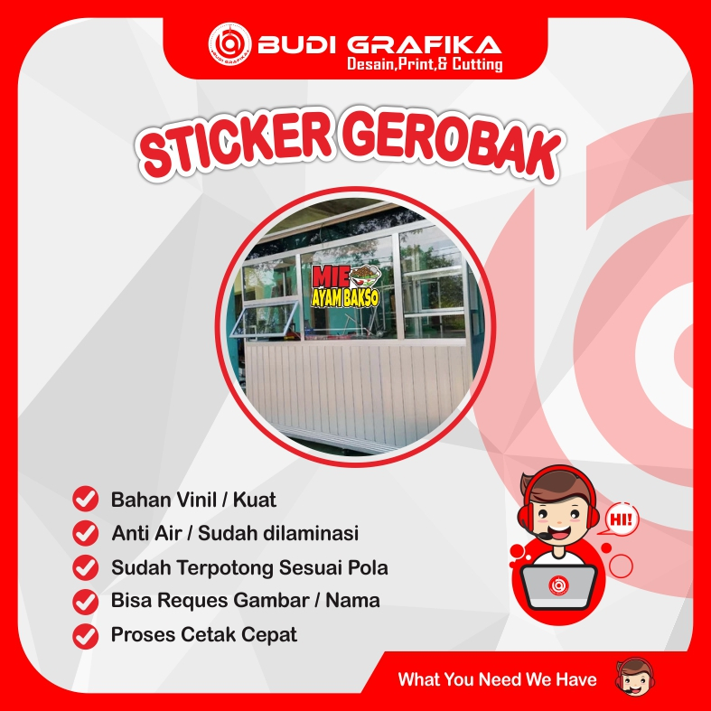 Jual Sticker Gerobak Custom, Sticker Nama Usaha, Custom Desain Sticker ...