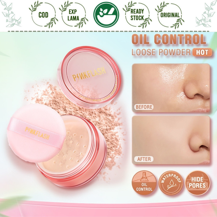 Jual PINKFLASH OIL CONTROL LOOSE POWDER BEDAK MATTE TAHAN LAMA SETTING ...