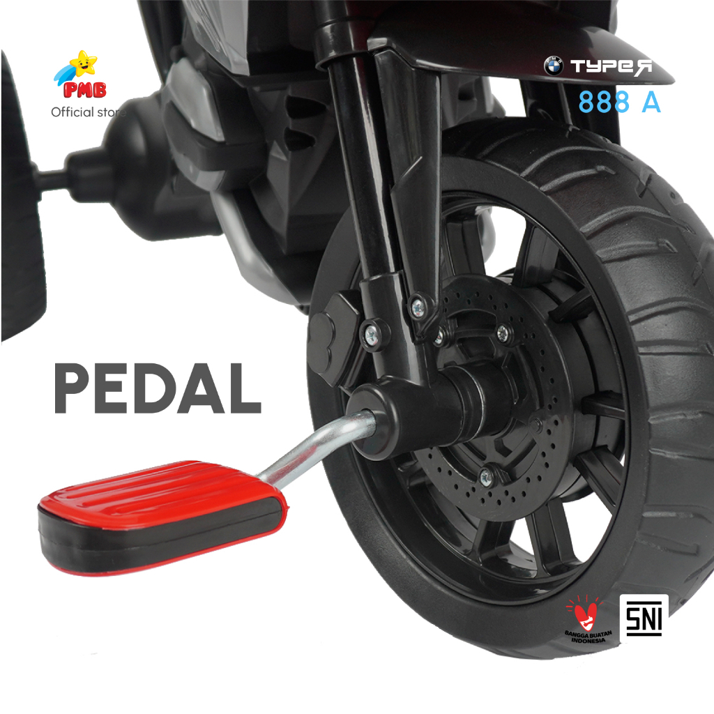 Jual Mainan Anak Sepeda Roda 3 M 888A Motor M888A-Motor M888A BM PMB ...