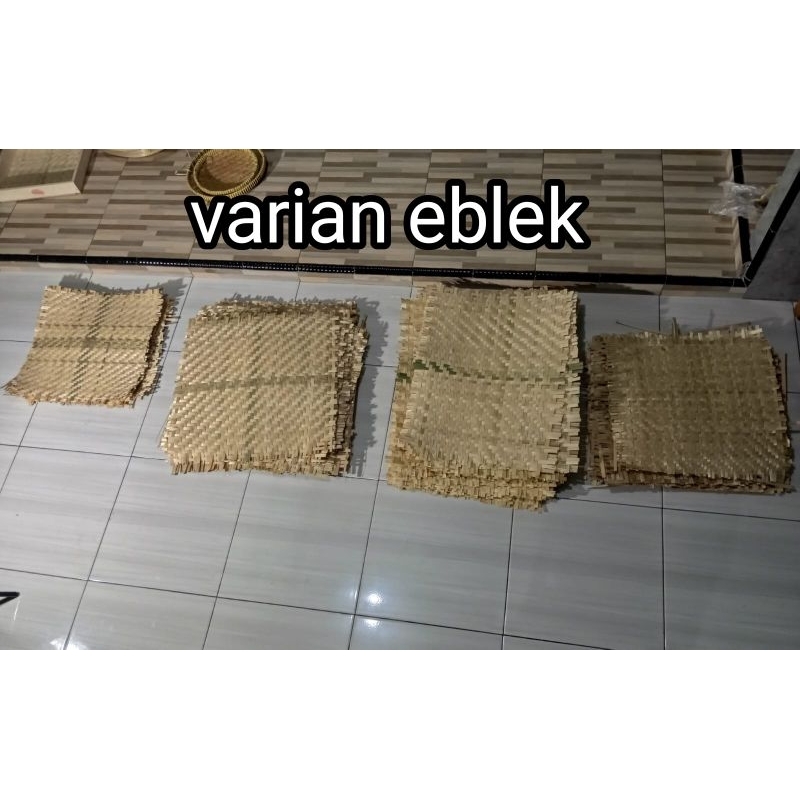 Jual lembaran anyaman bambu/bahan kerajinan/bahan kalo/bahan tampah ...