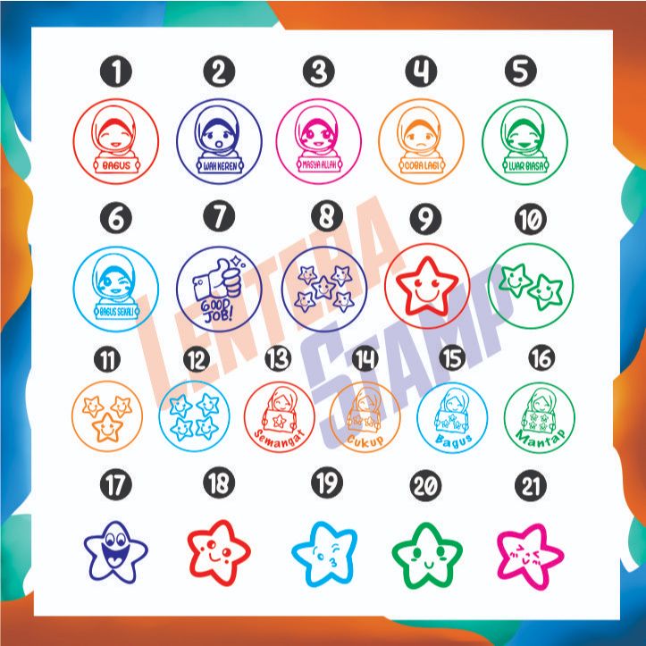 Jual Stempel Penilaian / Stempel Bintang /Karakter / Stempel Reward TK ...
