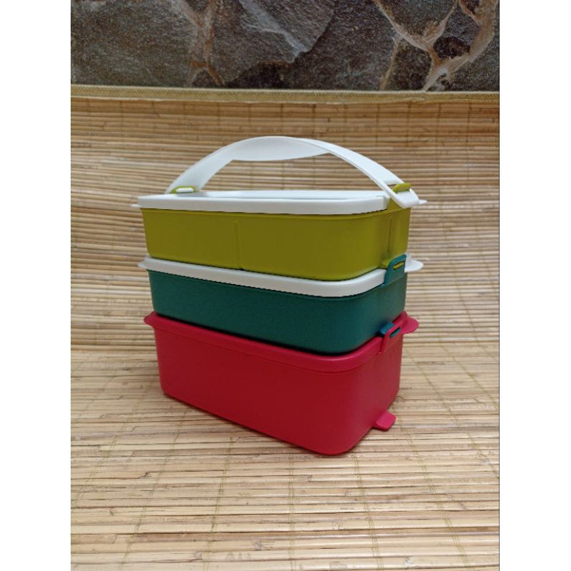Jual RANTANG CTG KOTAK 3 SUSUN TUPPERWARE | Shopee Indonesia