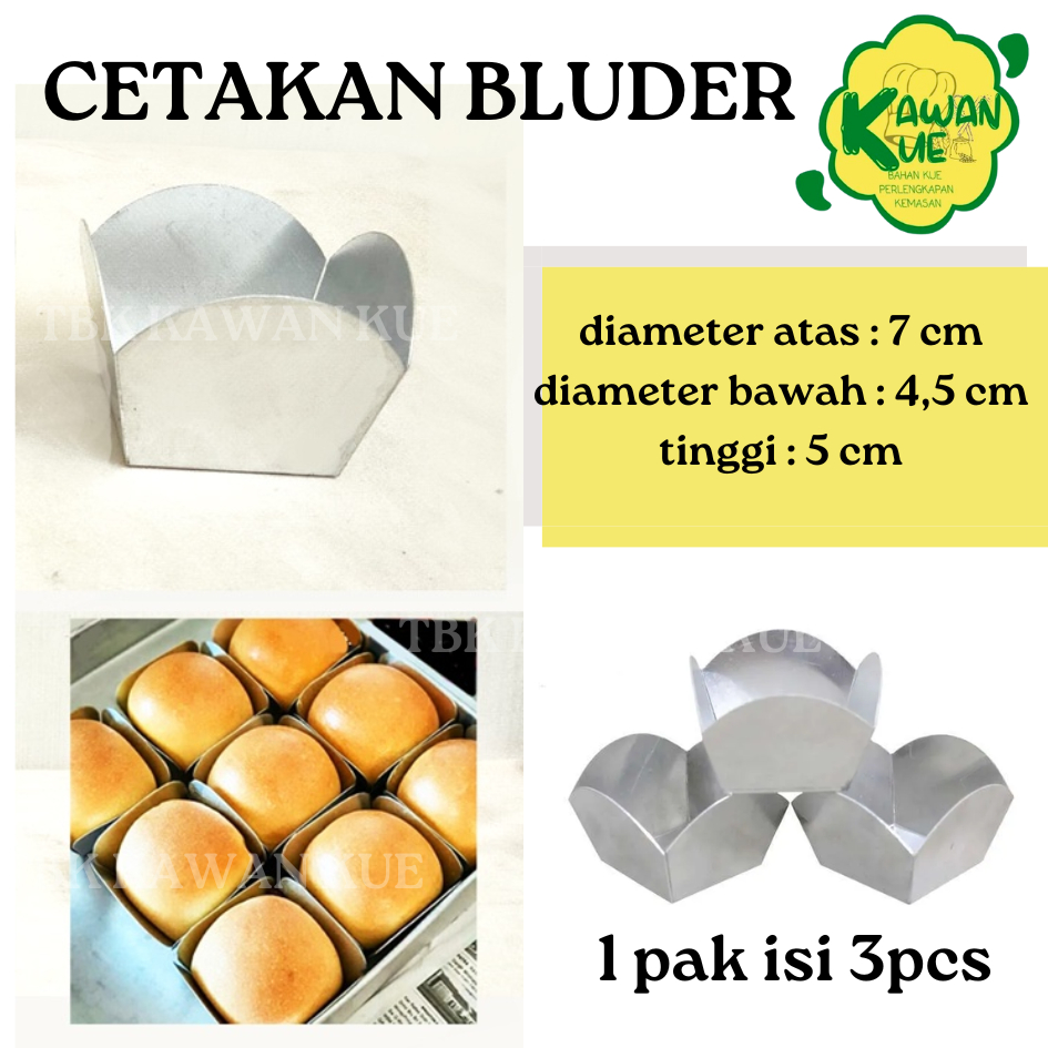 Jual Loyang Roti Bluder 1 pak isi 3 pcs / Cetakan Bluder / Cetakan Roti ...