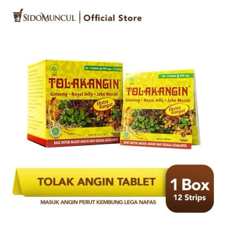 Jual Tolak Angit Tablet Sidomuncul Sachet 4Tabs Jamu Herbal Masuk Angin ...