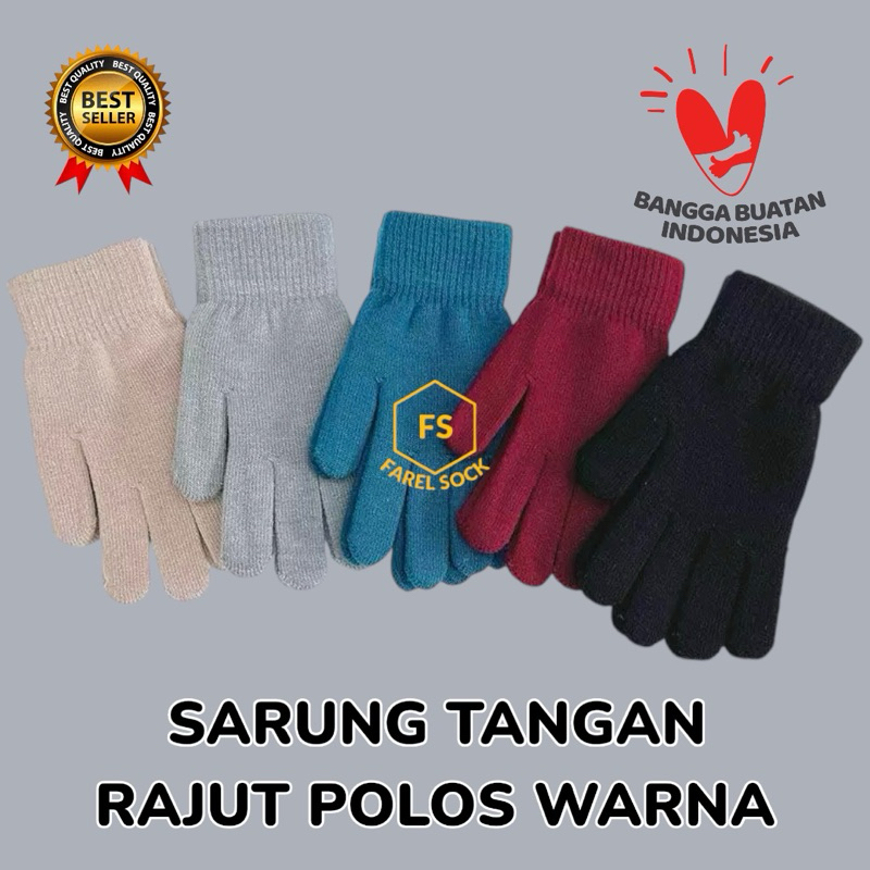 Jual Sarung Tangan Rajut Polos Warna Motor Wanita Pria | Shopee Indonesia