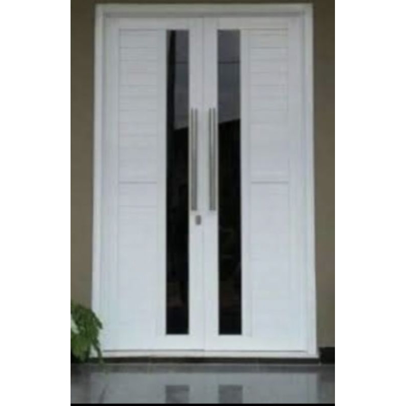 Jual pintu panel aluminium dua daun L 150 x T210 tersedia kusen 3 inci ...