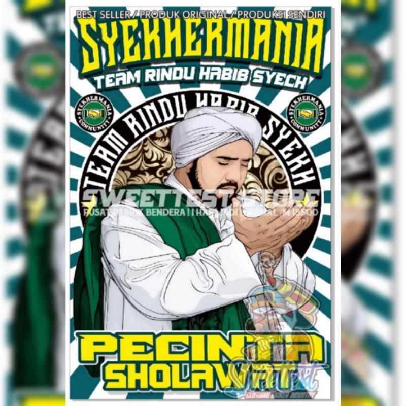 Jual 1 HARI DIKIRIM + BENDERA SHOLAWAT, BENDERA SYEKHERMANIA, BENDERA ...