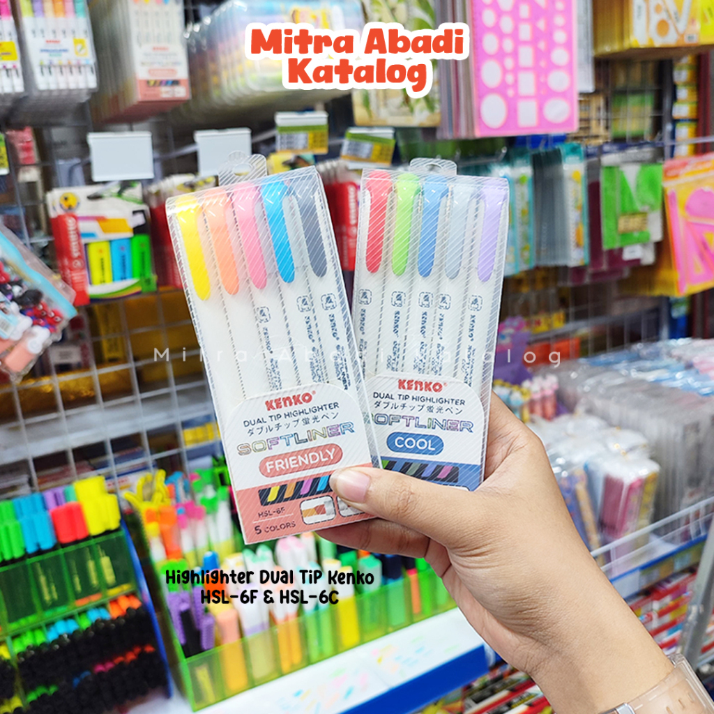 Jual (5 PCS) HIGHLIGHTER DUAL TIP KENKO HSL-6F & HSL-6C / PENANDA WARNA ...