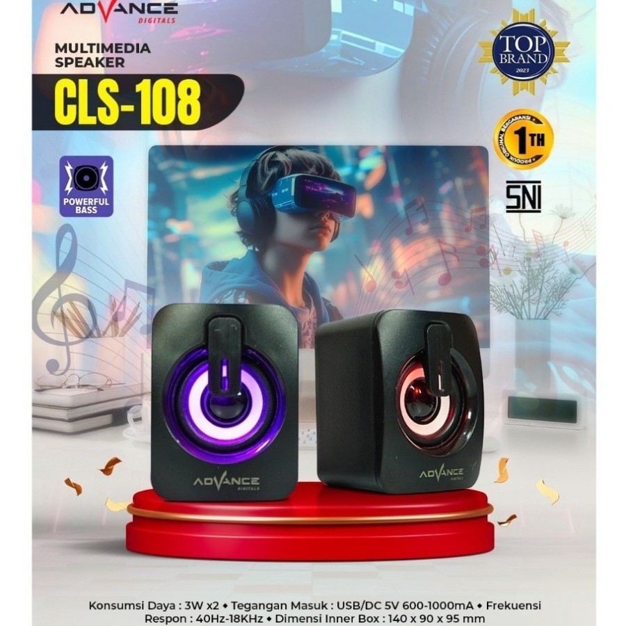 Jual Speaker Advance CLS 101 CLS 102 CLS 106 cls 107 Super Bass RGB ...