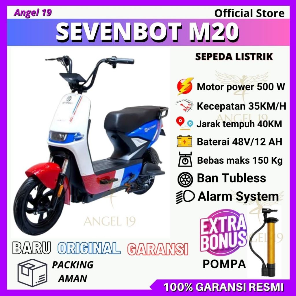 Jual SEPEDA LISTRIK SEVENBOT M20 POWER 500W GARANSI RESMI | Shopee ...