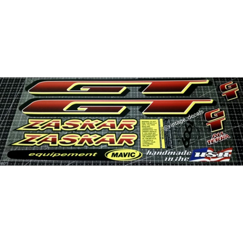 Jual sticker decals replacement sepeda GT ZASKAR | Shopee Indonesia