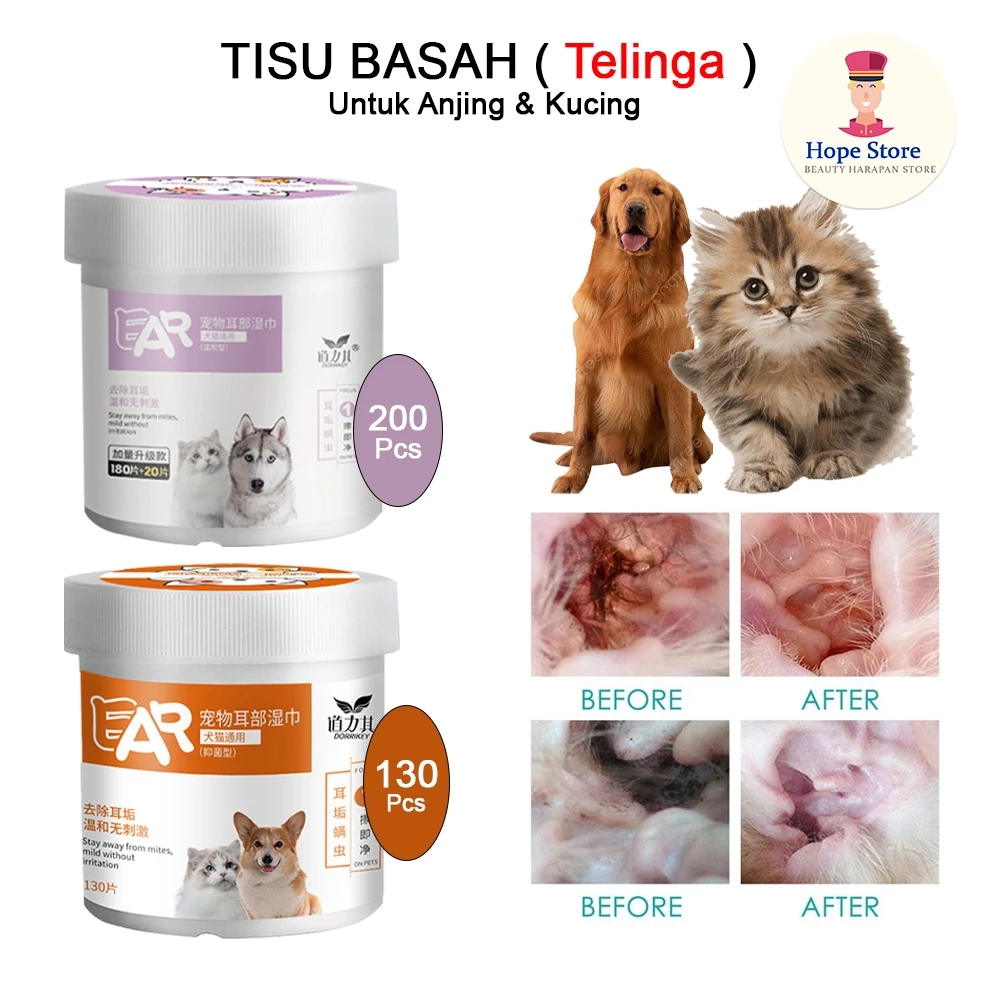 Tisu Basah Telinga Pet Wipes Untuk Hewan - Pembersih Kotoran Telinga Kucing | AutoStock