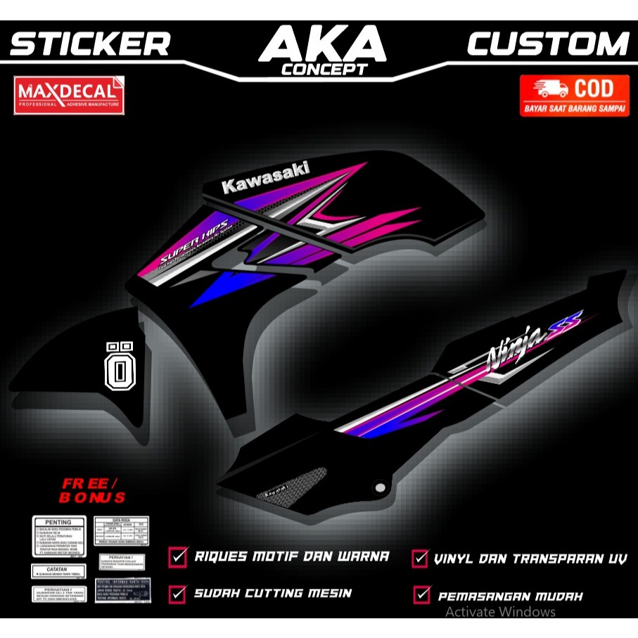 Jual Sticker striping Kawasaki Ninja SS transparan maxdecal (bisa ...
