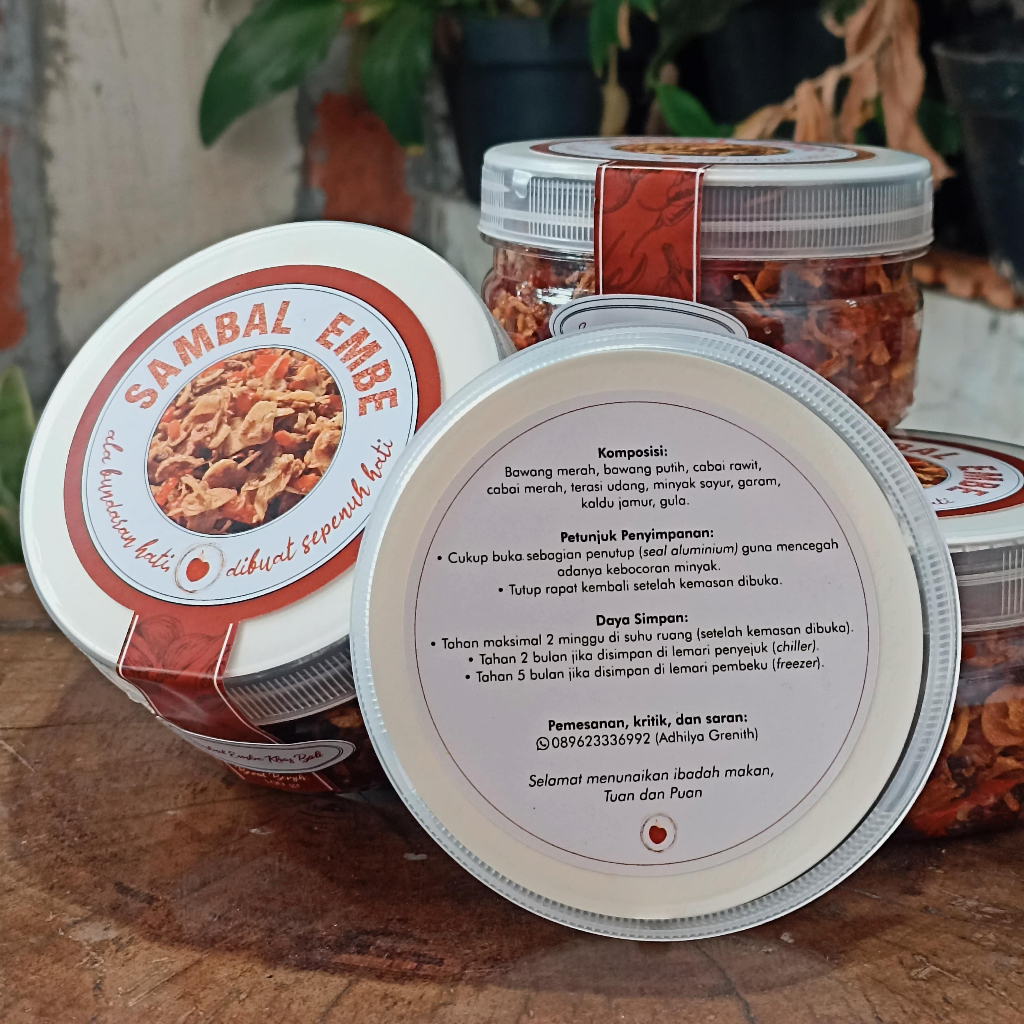Jual SAMBAL EMBE NIKMAT | Sambal Embe 100 gram (kemasan toples ...