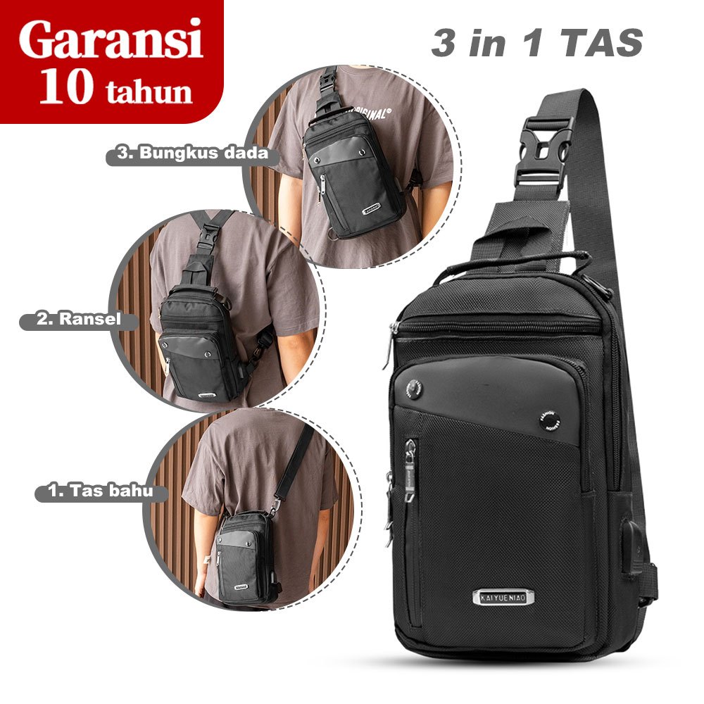Jual 【Impor,Garansi 10 tahun】3 in 1 Tas Selempang Bahu Pria Ransel