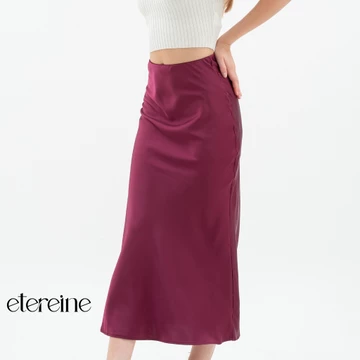 ETEREINE Rok Satin Reine 90CM Satin Long Skirt Rok Satin Panjang S Sampai 3XL