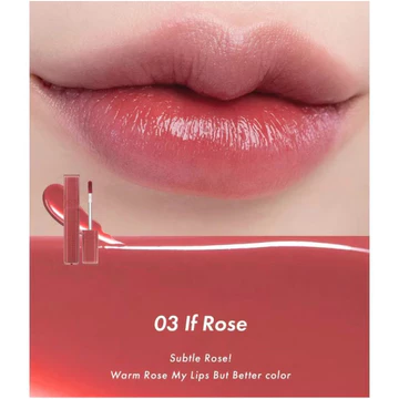 READY R0MND Dewyful Water Tint Glossy Colorful In Coral Chili Up Lilac Cream Liptint