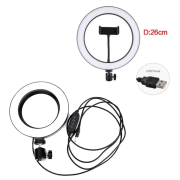 Aceh Lampu Tripod Ring Light LED 26Cm 10Inch Ringlight Selfie 3 Mode 26 Cm Live Streaming Vlog