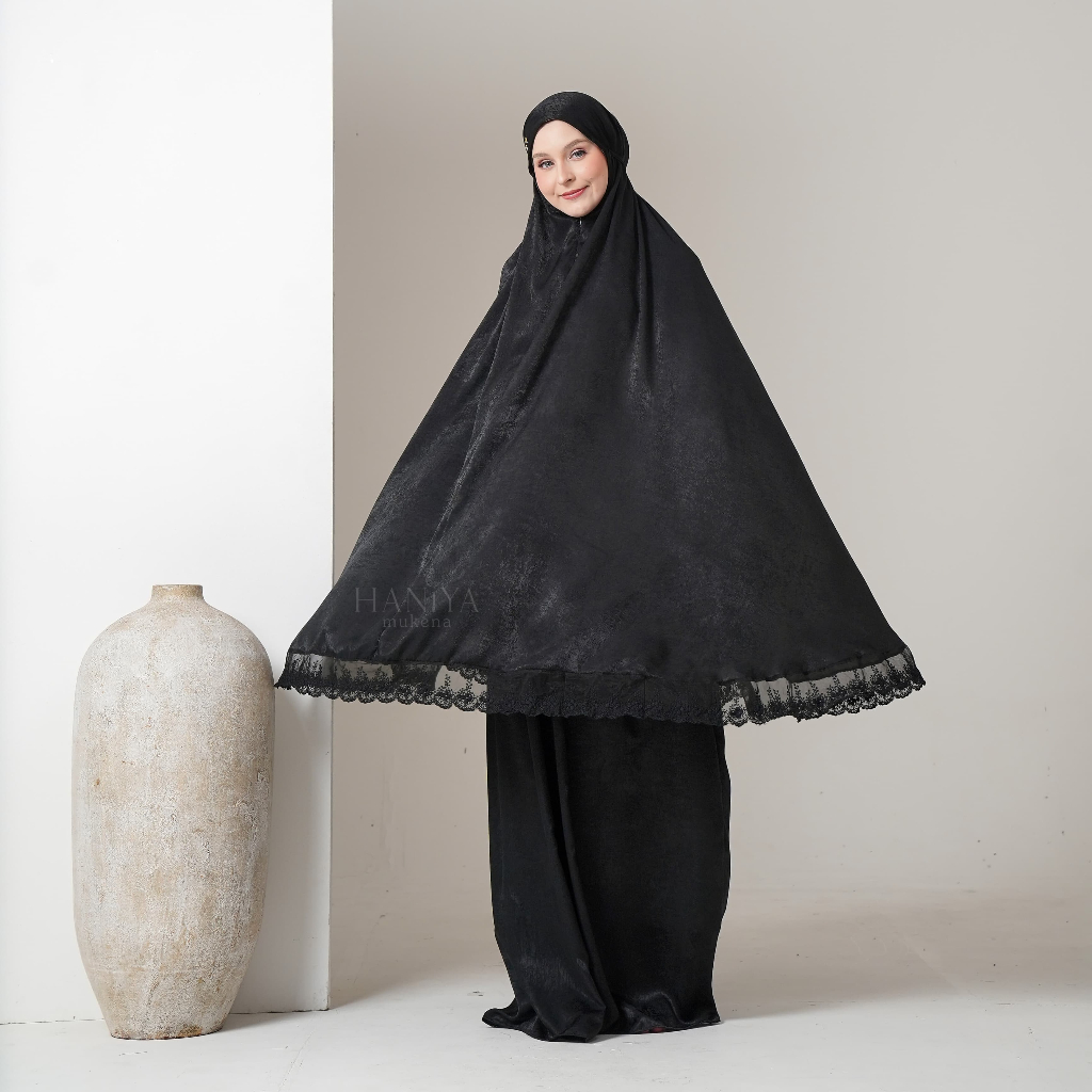 HANIYA MUKENA ZALINA -  Mukena Dewasa Jumbo 2in1 Traveling Santorini Silk Adem Lembut Mukena Seserahan Dewasa