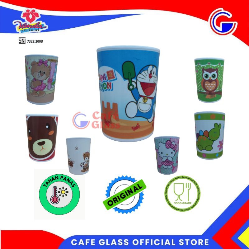 Gelas Anak Melamin - Gelas Karakter Kartun - Gelas Minum Anak 3 Vanda