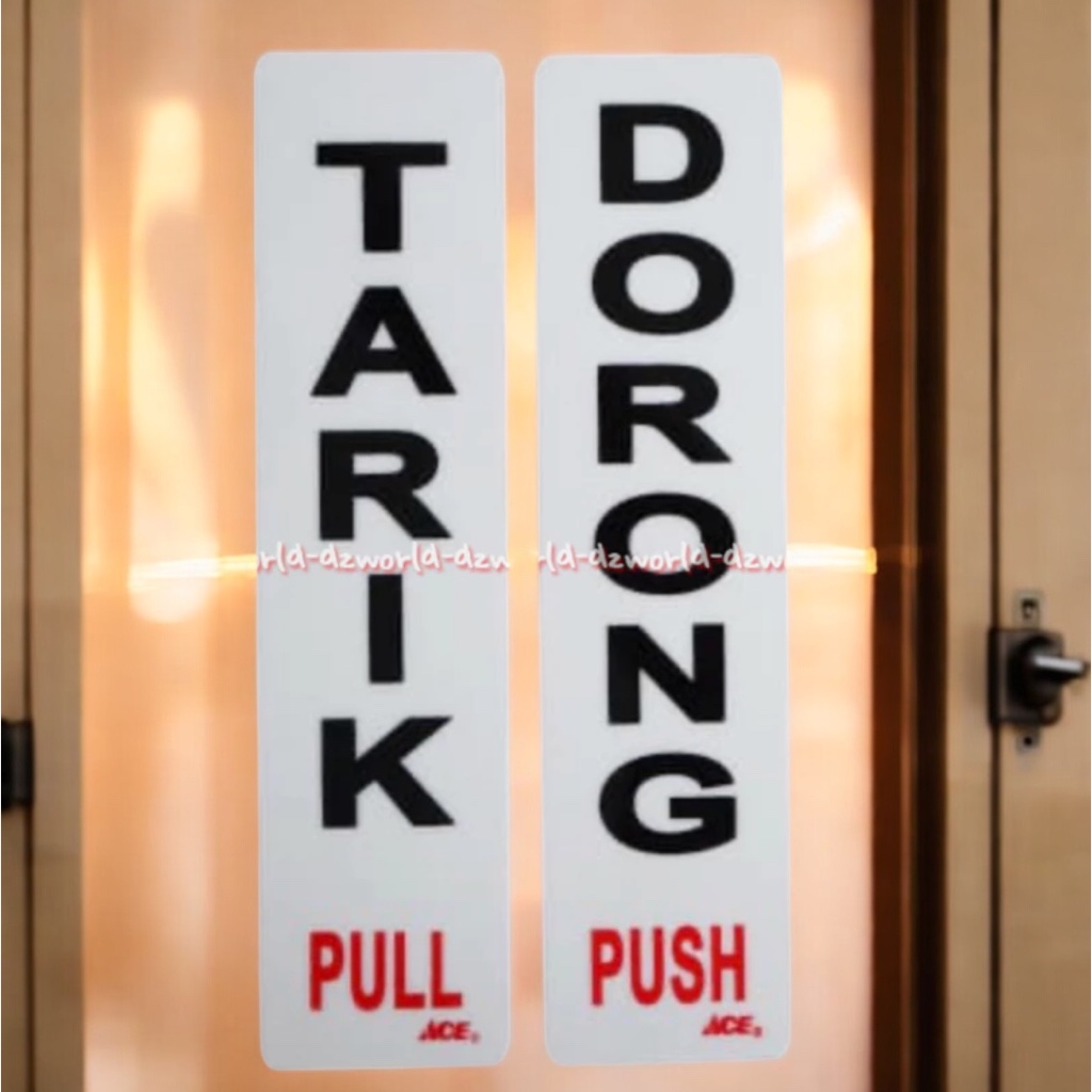 Jual Krisbow Sticker 20cm Anodized Acrilic Tarik Pull Dorong Push ...