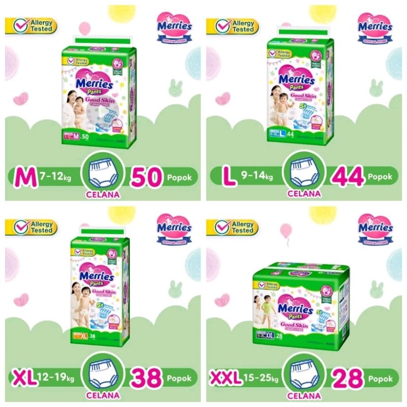 Jual Merries Pants Good Skin M48 L42 XL38 XXL28 NBS40 M32 L28 XL26 ...