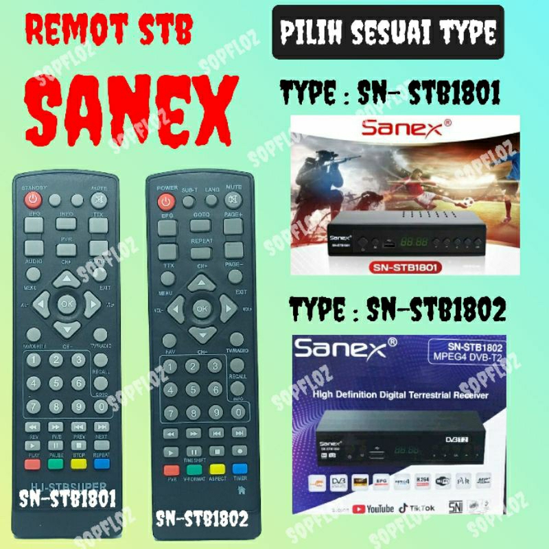 Jual remote set top box sanex stb dvbt2 langsung pake tanpa seting kode ...