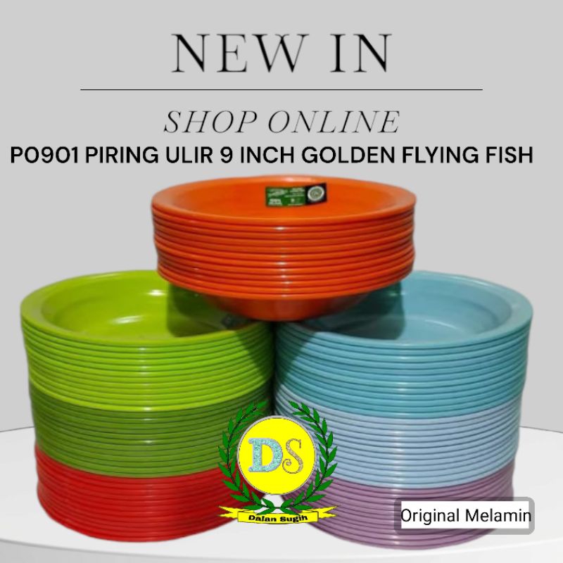 Jual Original Melamin Golden Flying Fish P0901 Piring Makan ulir 8,5 ...